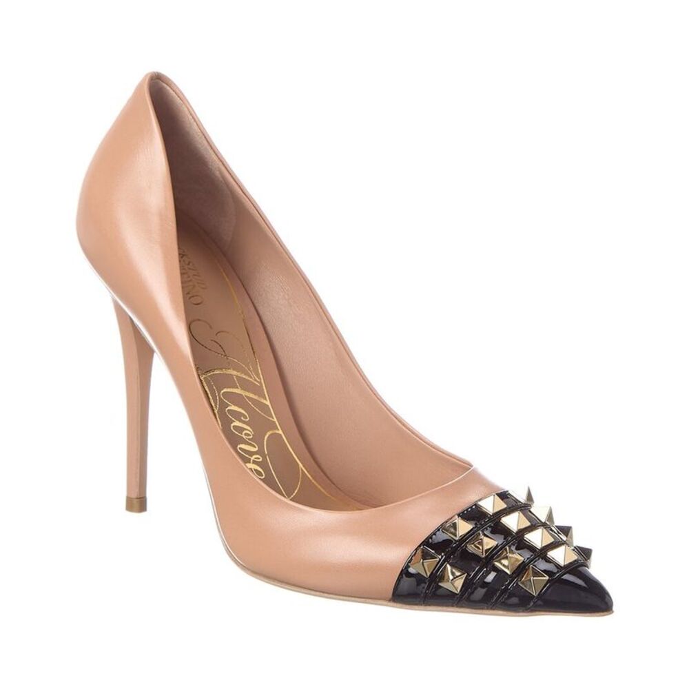 Valentino Rockstud Alcove 110 Leather Pump, Pink